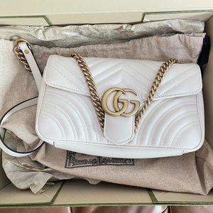 GUCCI White Small GG Marmont Bag *NEVER USED*
